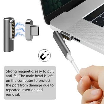 100 Вт 20-контактный Магнитный Кабель для зарядки USB C PD Быстрая Зарядка 10 Гбит /с Видео 4K при 60 Гц для Pro / Air и любых устройств USB C. 마그네틱 커넥터