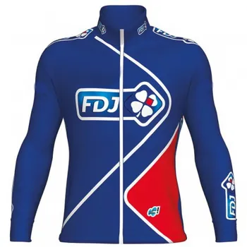 ЗИМНИЕ флисовые термо-длинные велосипедные майки 2017 FDJ Team 2 цвета Mtb, мужская велосипедная одежда с длинным рукавом, велосипедная одежда