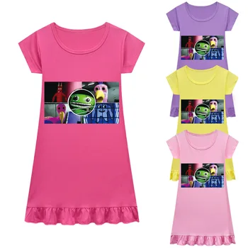 Летняя Ночная рубашка для девочек С Рисунком Сада Банбана, Пижамное Платье для Детей, Ночное Платье для Малышей, Детская Ночная Рубашка, Милая Детская Одежда