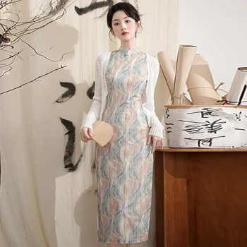 Современное китайское платье Чонсам, изящное платье Ципао в винтажном стиле с элегантными китайскими элементами для свадеб и вечеринок