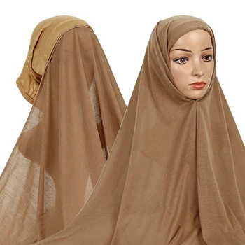 Мгновенный хиджаб с кепкой Трикотажные хиджабы для женщин, вуаль, мусульманская мода, мусульманский хиджаб, кепка, шарф для мусульманских женщин, головной платок, Тюрбан