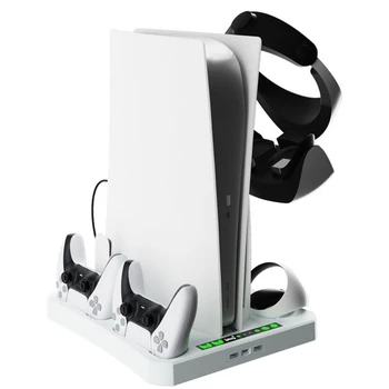 Док-станция для быстрой зарядки, игровая доска / Стеллаж для хранения шлемов С контроллером, Зарядная станция для PSVR2 / PS5, подставка для хоста с охлаждающей базой