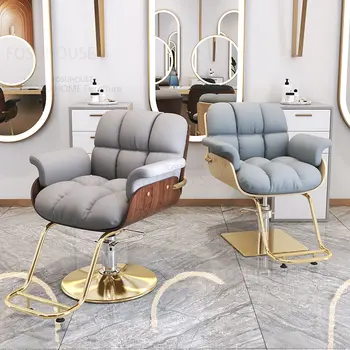 Европейские Парикмахерские кресла Кресло для салона красоты из нержавеющей стали Специальные Парикмахерские Парикмахерские кресла Вращающиеся Подъемные Салонные кресла
