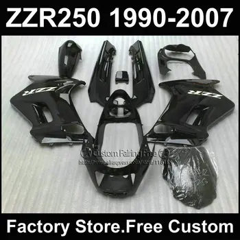 Изготовленный на заказ заводской комплект обтекателей ABS для Kawasaki ZZR-250 ZZR250 1990 1992 2007 ZZR 250 90-07 полностью черный мотоциклетный обтекатель кузова