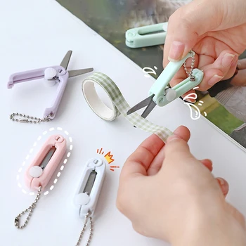 Милые Портативные мини-ножницы Morandi, креативные Выдвижные Складные Ножницы, нож для резки бумаги 