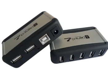 ЕС/США Штекер Вертикальный USB-Концентратор с Несколькими 7 Портами USB 2.0 Разветвитель с Адаптером Питания 480 Мбит/с USB 2.0 концентратор для ПК Компьютерные Аксессуары