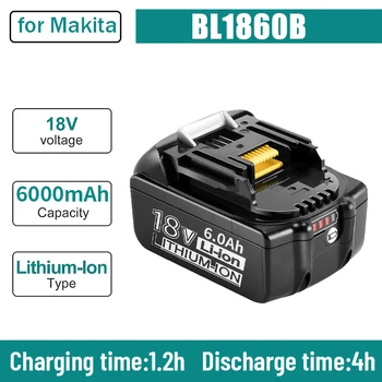 Lokalen lieferung Für Makita 18V 6000mAh Aufladbare Power Werkzeuge Batterie mit LED Li-Ion Ersatz LXT BL1860B BL1860 BL1830