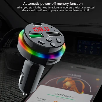 Автомобильный FM-передатчик Bluetooth 5.0, Беспроводной аудиоприемник громкой связи, автоматический MP3-плеер, быстрое зарядное устройство 3.1A с двумя USB-устройствами, Автомобильные аксессуары