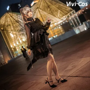 Vivi-Cos Game Arknights Schwarz Черное милое платье для косплея, женские костюмы для ролевых игр на Хэллоуин, вечеринка, карнавал, Новинка