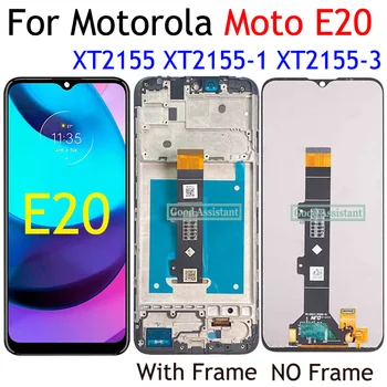 Черный 6,5 Дюймов Для Motorola Moto E20 XT2155 XT2155-1 XT2155-3 ЖК-экран Сенсорная Панель Дигитайзер В Сборе /С Рамкой