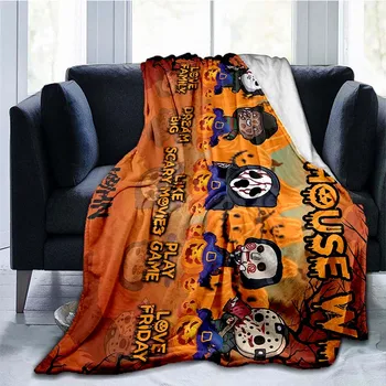 Это я смотрю фильм ужасов Одеяло Убийца Одеяло на Хэллоуин Ультралегкие Мягкие фланелевые накидки Диван-кровать Подарки для дивана