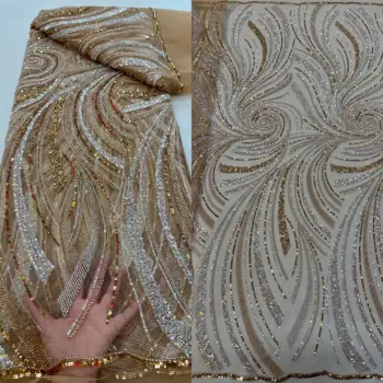 высококачественная французская кружевная ткань Sat-1302.2705, африканская кружевная ткань с вышивкой, сетчатая тюлевая ткань