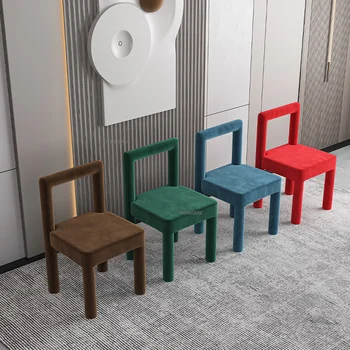 Скандинавские Фланелевые Обеденные стулья для кухонной мебели Home Light Роскошное кресло для отдыха Простые стулья для столовой в ресторане CN