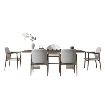 Набор стол-стул Современный подвесной Акриловый чайный столик Цвет дерева Чайная Комната Чайный Домик Чайный столик Обеденный стол