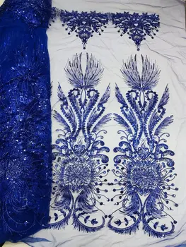 Уникальный популярный дизайн одежды в Африке Ручная вышивка Бисером Сетчатое кружево Пайетки Высококачественная ткань для вечернего платья
