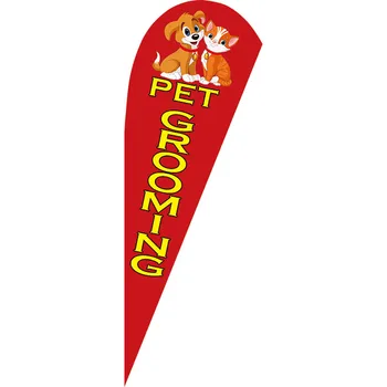 Изготовленный на заказ Трикотажный Пляжный каплевидный флаг из полиэстера, Рекламный Баннер для ухода за домашними животными Без шестов
