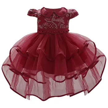 Платья принцессы для маленьких девочек на 1 год Платье на день рождения Детское платье для крестин и свадебное платье Одежда для новорожденных 6 9 м