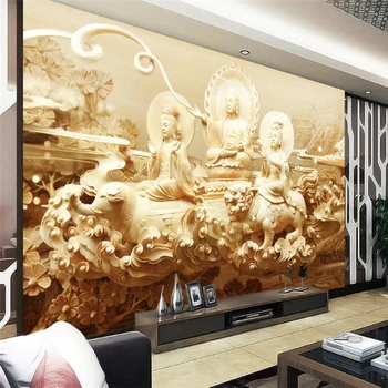 статуя Будды бейбеханг на заказ papel de parede 3D настенная живопись настенные обои для гостиной ТВ фон фотообои