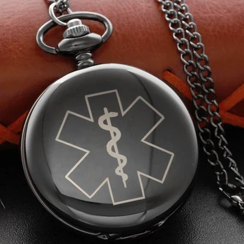 Неизвестный логотип Scepter Черное ожерелье Кварцевые карманные часы в стиле Стимпанк Старомодная Цепочка Кулон Карманные часы Подарок Jfc100