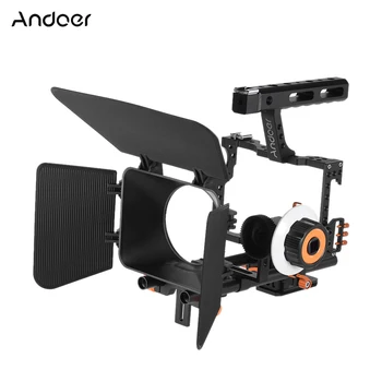Andoer C500 Camera Camcorder Video Cage Rig Kit Матовая Коробка + Последующая Фокусировка + Ручка для Sony A7IV/A7S/A7/A7R ILDC Camera