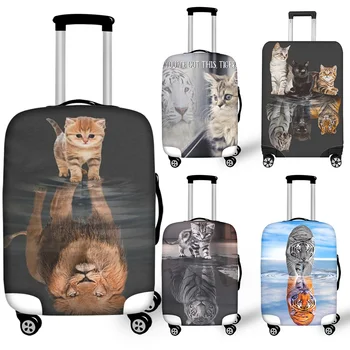 Индивидуальность Зеркальный принт кошки и тигра Индивидуальность Простота установки Эластичный пылезащитный чехол Защитные чехлы для багажа в самолете