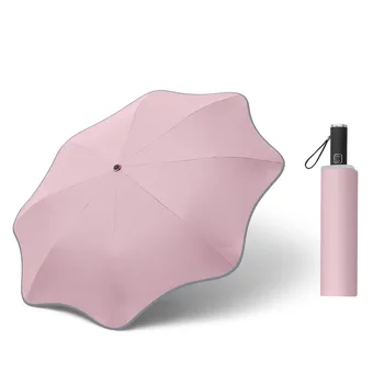 Складной зонт с закругленными углами- кнопка автоматического открытия и закрытия, Ветрозащитный Компактный дорожный зонт, зонт-козырек