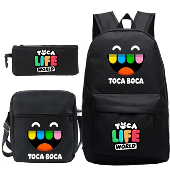 Детский рюкзак Toca Life World, Школьный Ранец, комплект из 3 шт., Детские Сумки для книг, Мультяшный рюкзак для начальной школы, подарок Mochlia для начальной школы