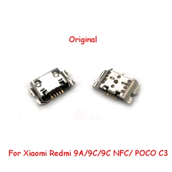 100шт Оригинальный USB-порт для зарядки, разъем для док-станции, разъем для Xiaomi Redmi 9A 9C, NFC POCO C3