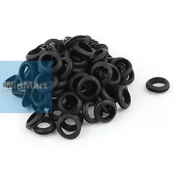 100 х черное резиновое кольцо с открытым отверстием диаметром 18 мм, двойная боковая прокладка для подключения кабеля