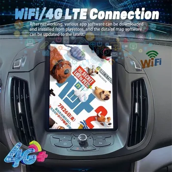 2 DIN Tesla Стерео Автомобильный DVD Мультимедийный Плеер 2 Din Радио Для Ford Kuga Android 12 Экран GPS Навигация WIFI Carplay головное устройство