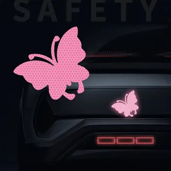 15x14,5 см Красивая Бабочка, Светоотражающая наклейка на окно автомобиля, бампер, Предупреждающий знак ночного вождения, Отражающая наклейка с животными
