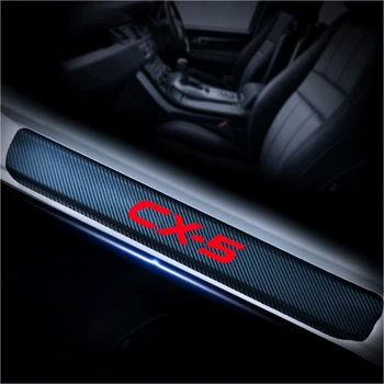 Протектор Порога Автомобиля Добро Пожаловать Педаль для Mazda CX5 CX-5 CX-3 CX-7 CX 7 CX-30 MX-5 4D Украшения Из Углеродного Волокна Наклейки 4шт