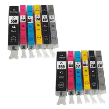 12 упаковок картриджей с чернилами, совместимых с pgi-550, для принтера Canon MG6350 MG7150 MG7550 IP8750 PGI 550 CLI 551