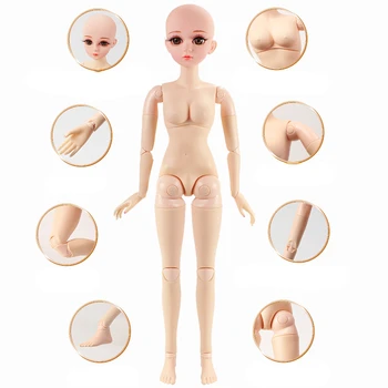 кукла принцессы Bjd 60 см, макияж для обнаженного тела, кукла Bjd, сменный парик, игрушки для суставов, 1/3 движения, полный набор для подарка на день рождения для девочки