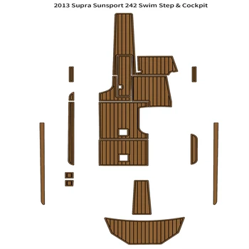 2013 Supra Sunsport 242 Swim Step Platform Коврик Для Кокпита Лодки EVA Напольная Накладка Из Тикового дерева С Самоклеящейся Подкладкой SeaDek Gatorstep Style