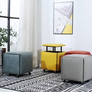 Домашний кожаный диван-табурет 5 в 1, мебель для гостиной, комбинированный складной табурет, многофункциональный стул для хранения вещей