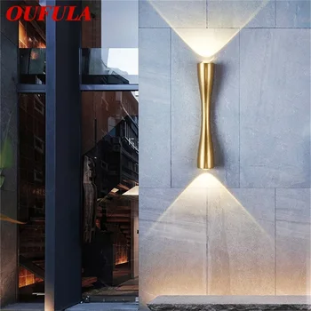 Современные светодиодные настенные светильники OUFULA, золотые декоративные бра, светильник для дома, спальни, коридора