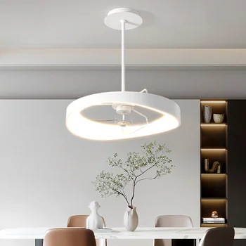Подвесной светильник, декор для спальни, светодиодный потолочный вентилятор-невидимка, столовая с подсветкой, лампы с дистанционным управлением для люстр в гостиной
