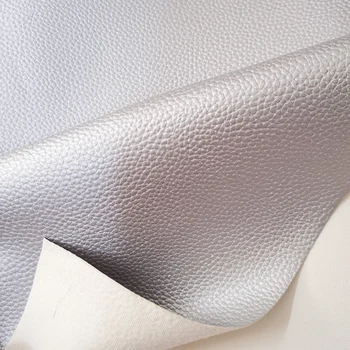 Хорошее серебро С рисунком личи, искусственная кожа, ткань для шитья автомобильных сидений, искусственная кожа для сумки/дивана своими руками