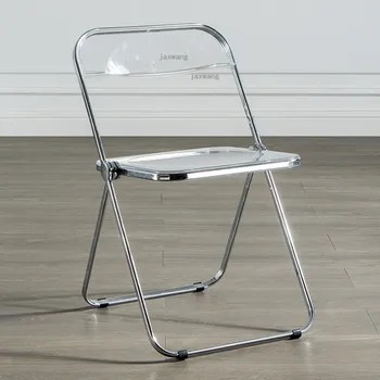 Современные роскошные Металлические Акриловые обеденные стулья Nordic Прозрачный Складной офисный стул Хрустальный обеденный стул художественная мебель для столовой