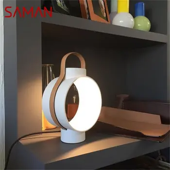 Креативная настольная лампа SAMAN в форме барабана, современный настольный светильник для украшения дома, детской спальни.