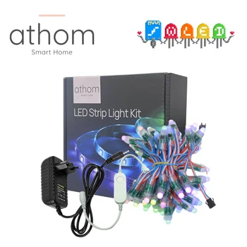Athom WLED Starter Kit WS2812B 5M 10 led / m ESP8285 Адресуемая светодиодная лента