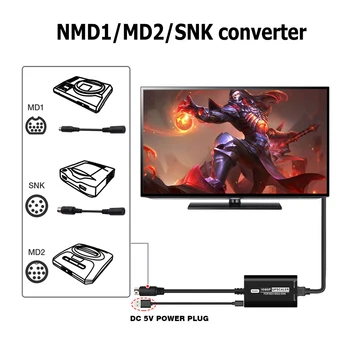 HD-совместимый Конвертер 16/9 4/3 HD-совместимый Адаптер с Переключателем Соотношения сторон Видео Конвертер 1080 HD для SEGA MD1 MD2 SNK