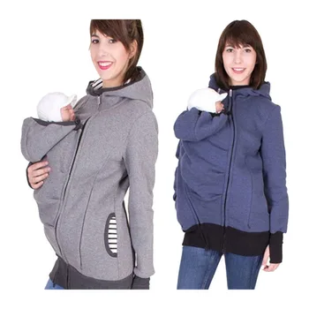 Женские толстовки-кенгуру 2023, многофункциональная детская куртка 3 в 1, женская толстовка с капюшоном (детская сумка съемная)