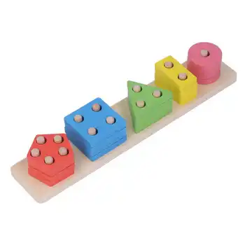 Игрушка для укладки дерева для малышей, распознавание формы и цвета, деревянная игрушка для сортировки, развивающая для мальчиков