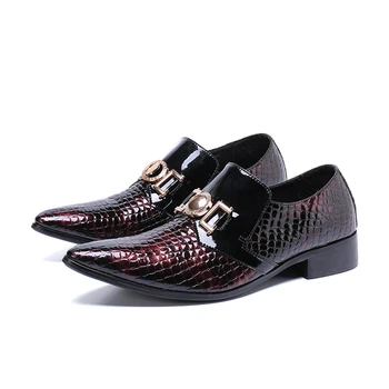 Новые модные мужские модельные туфли-оксфорды из натуральной кожи с каменным узором, деловые офисные туфли на низком каблуке