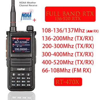 Radtel RT-470X Многополосные Радиолюбительские рации 256-канального радиочастотного диапазона Двусторонняя Радиостанция Авиационный Приемопередатчик NOAA Морской полиции PTT