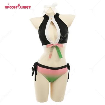 Комплект бикини с бантом, открытый топ на груди и градиентные шорты с низкой талией, купальный костюм из двух частей, купальники со шпилькой