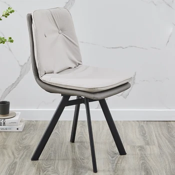 Дизайнерские Современные обеденные стулья с черными металлическими ножками Удобное кресло для чтения в спальне Эргономичная мебель для кухни Cadeira в гостиной