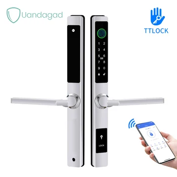 Водонепроницаемое приложение TTlock Smart Fingerprint Password Card Lock Для алюминиевой двери с откидным мостом Pull Push